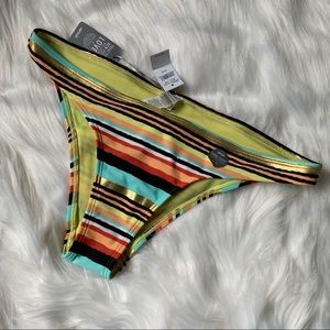 NWT Aerie Multicolor Gold Teeny Bikini Bottom, M